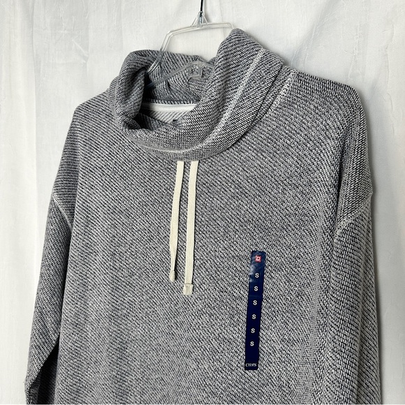 Chaps Gray Cowl Neck Sweatshirt Hoodie Casual Cotton Blend NWT - Picture 12 of 16